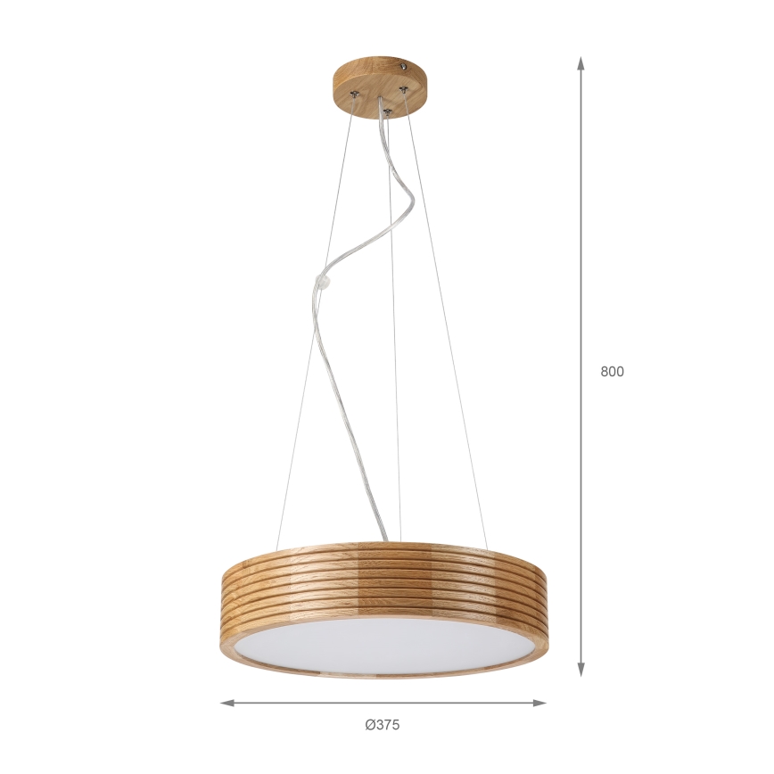 Brilagi - LED-люстра на тросі CARVALHO MODERN 2xE27/60W/230V дуб діам. 37,5 см