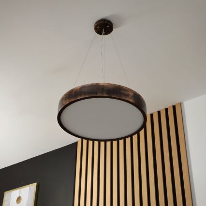 Brilagi - LED люстра на тросі CARVALHO SMOKEY 3xE27/60W/230V дуб, діаметр 47,5 см