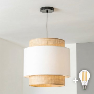 Brilagi - LED-люстра на тросі CERIA 1xE27/40W/230V діам. 30 см чорна/бежева/біла