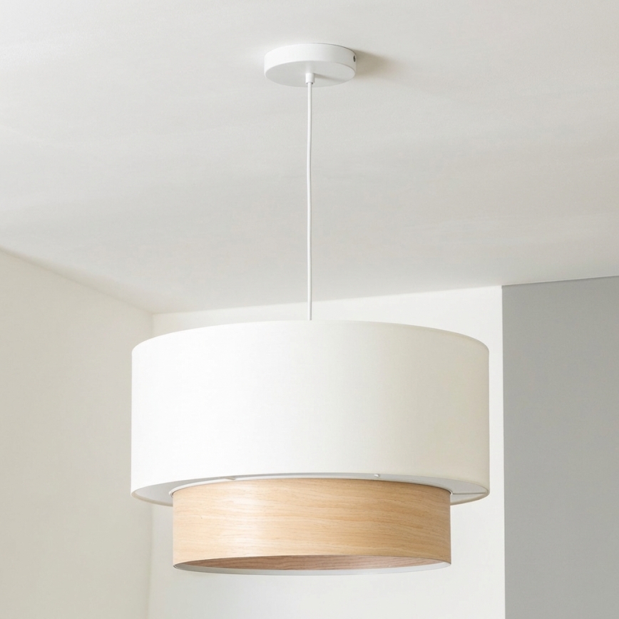 Brilagi - LED люстра на тросі CERIA 1xE27/40W/230V діам. 50 см біла/бежева