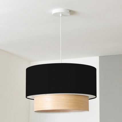 Brilagi - LED-люстра на тросі CERIA 1xE27/40W/230V діам. 50 см чорна/бежева