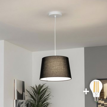 Brilagi - LED-люстра на тросі CERIA 1xE27/40W/230V, діаметром 30 см, чорна