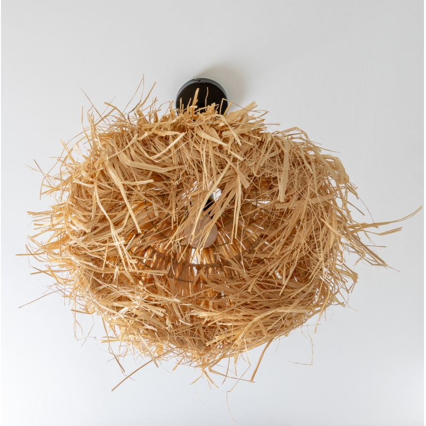 Brilagi - LED-люстра на тросі CERIA BOHO 1xE27/40W/230V, діам. 40 см, із рафії