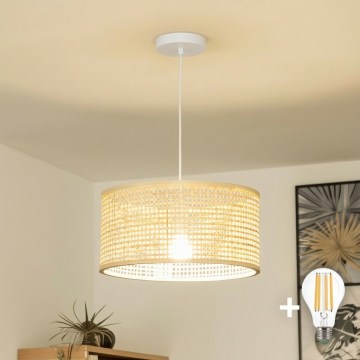Brilagi - LED-люстра на тросі CERIA BOHO 1xE27/40W/230V, діаметр 40 см, бамбук