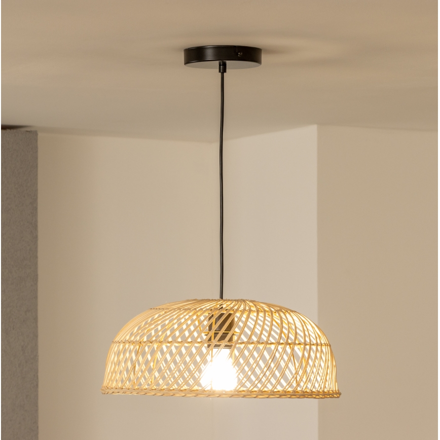 Brilagi - LED-люстра на тросі CERIA BOHO, 1xE27/40W/230V, діаметр 40 см, ротанг