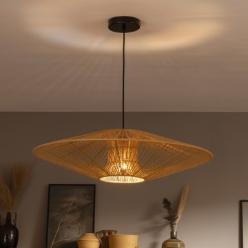 Brilagi - LED-люстра на тросі CERIA BOHO 1xE27/40W/230V, діаметр 70 см, чорна/коричнева