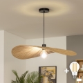 Brilagi - LED-люстра на тросі CERIA BOHO 1xE27/40W/230V, діаметр 80 см, абажур із рафії