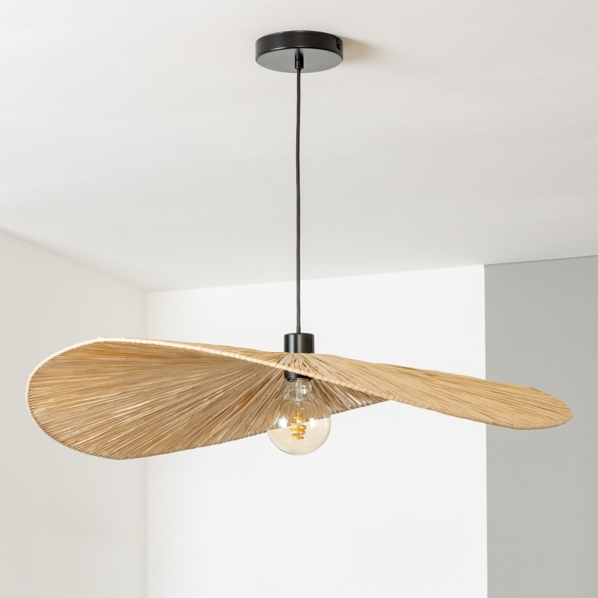 Brilagi - LED-люстра на тросі CERIA BOHO 1xE27/40W/230V, діаметр 80 см, абажур із рафії