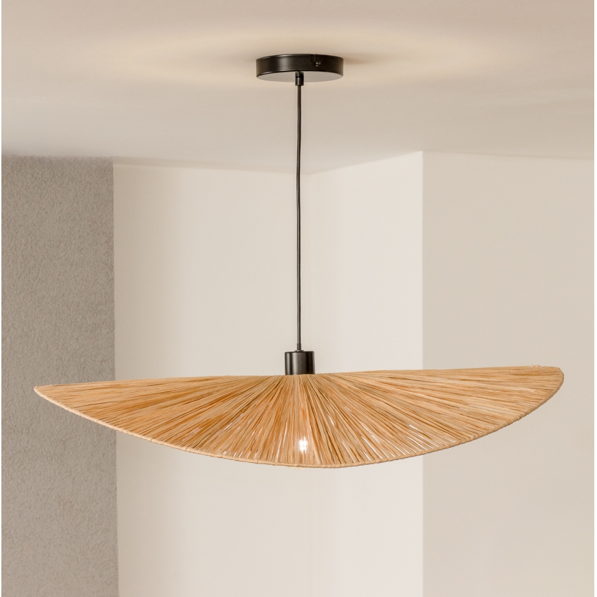 Brilagi - LED-люстра на тросі CERIA BOHO 1xE27/40W/230V, діаметр 80 см, абажур із рафії