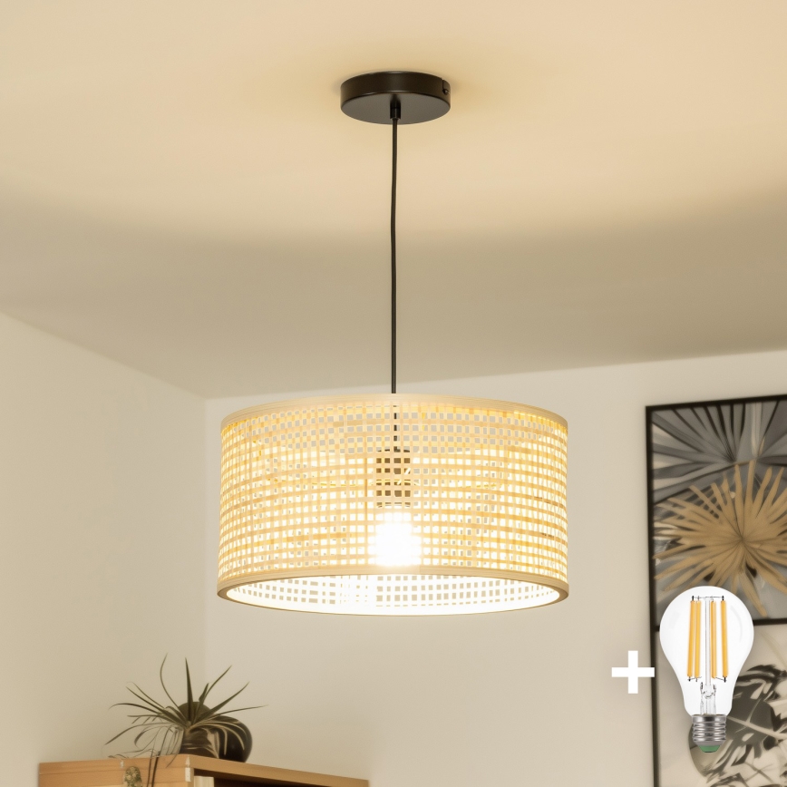 Brilagi - LED-люстра на тросі CERIA BOHO 1xE27/40W/230V Ø 40 см, бамбук