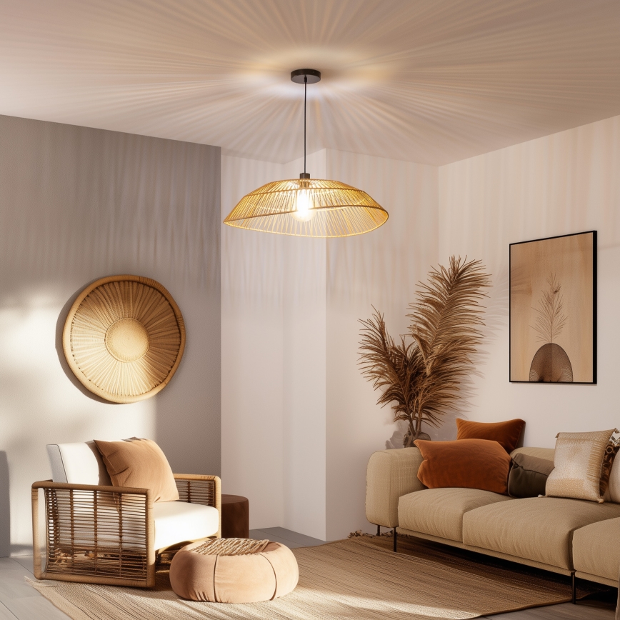 Brilagi - LED-люстра на тросі CERIA BOHO 1xE27/40W/230V Ø 70 см, коричнева