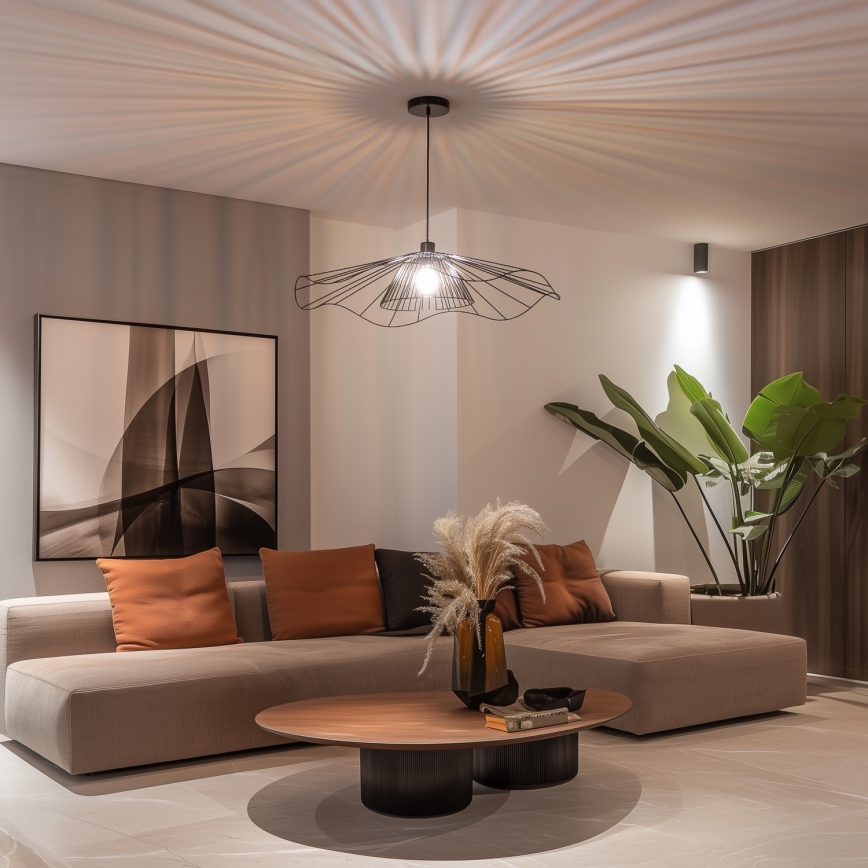 Brilagi - LED-люстра на тросі CERIA WIRE 1xE27/40W/230V діаметр 80 см чорна