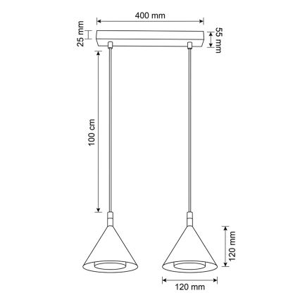 BRILAGI - LED Люстра на тросі CONE DOUBLE 2xGX53/15W/230V біла