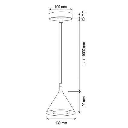 BRILAGI - LED Люстра на тросі CONE SINGLE 1xGX53/15W/230V чорна