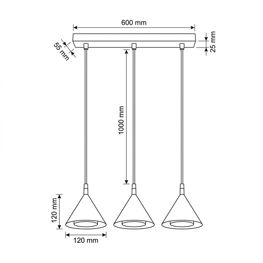 BRILAGI - LED Люстра на тросі CONE TRIPLE 3xGX53/15W/230V біла