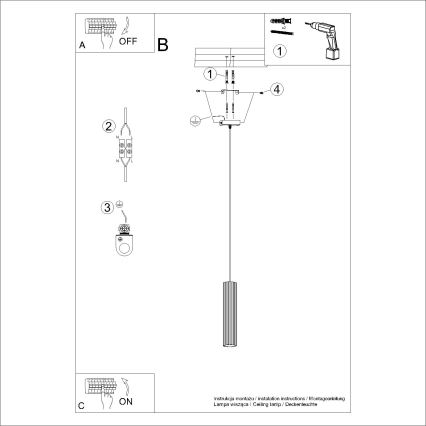 Brilagi - LED люстра на тросі CRESTO 1xGU10/10W/230V кремова