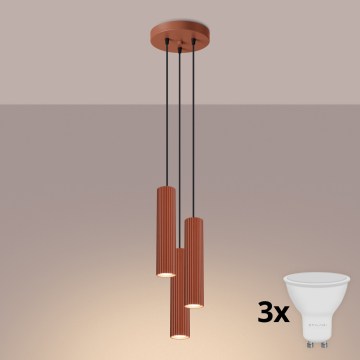 BRILAGI - LED-люстра на тросі CRESTO 3xGU10/10W/230V помаранчева
