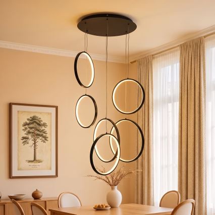BRILAGI - LED-люстра на тросі ECHO LED/80W/230V 4000K діам. 50 см чорна