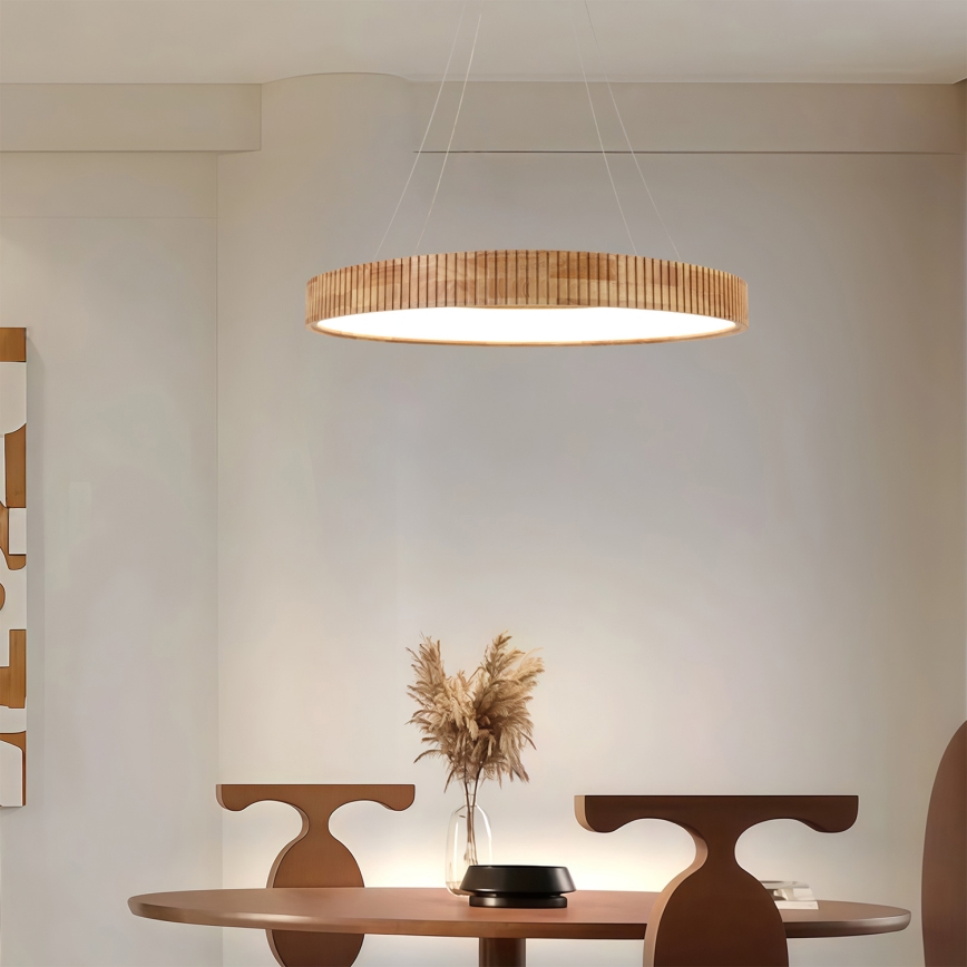 Brilagi - LED-люстра на тросі FALCON WOOD MODERN LED/60W/230V 3000/4000/6000K діам. 80 см дерев'яна