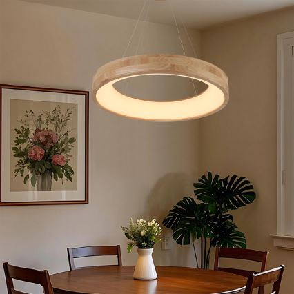 Brilagi - LED-люстра на тросі FALCON WOOD LED/40W/230V 3000/4000/6000K, діаметр 60 см, дерев'яна