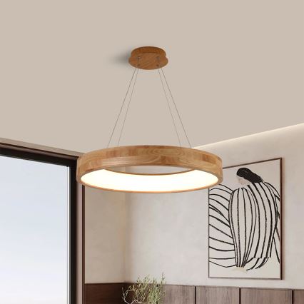 Brilagi - LED-люстра на тросі FALCON WOOD LED/40W/230V 3000/4000/6000K, діаметр 60 см, дерев'яна