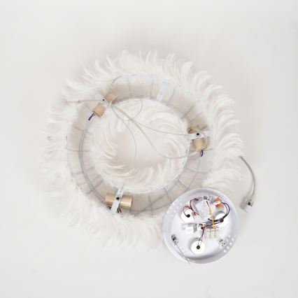BRILAGI - LED-люстра на тросі FEATHER 3xE27/40W/230V + 3xLED/3W діам. 40 см біла