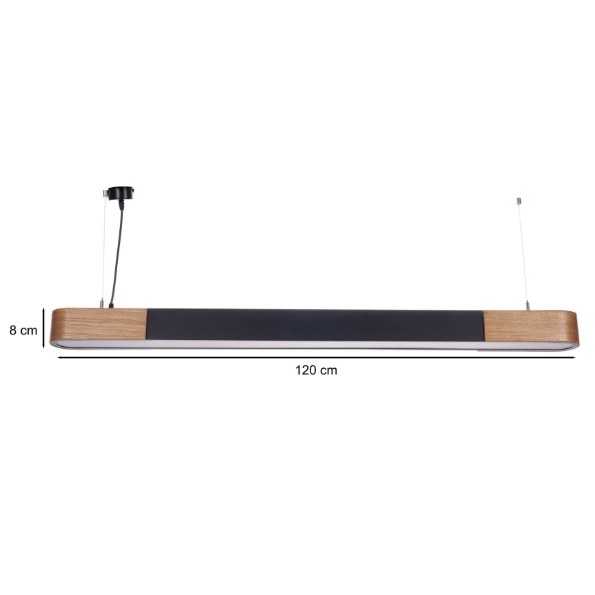 BRILAGI - LED Люстра на тросі GARDALINE LED/100W/230V 120 cm дуб/чорний