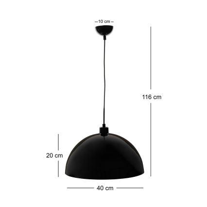 BRILAGI - LED-люстра на тросі METALO 1xE27/40W/230V, діаметр 40 см, чорна/мідна