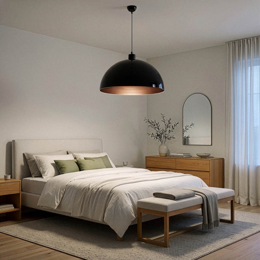 BRILAGI - LED-люстра на тросі METALO 1xE27/40W/230V, діаметр 60 см, чорна/мідна