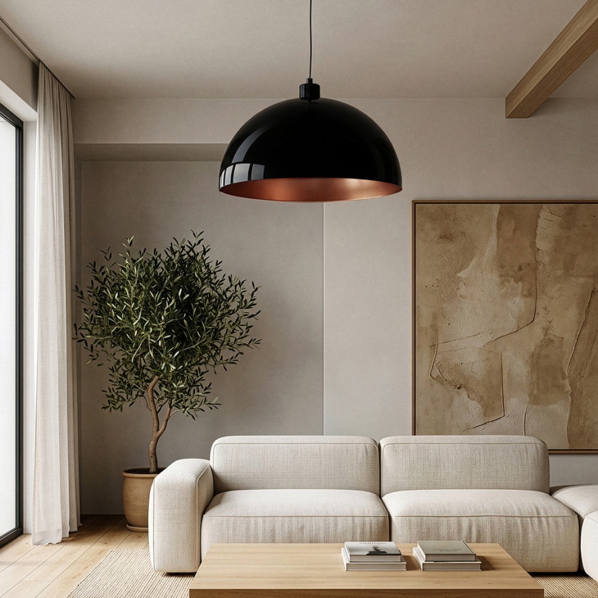 BRILAGI - LED-люстра на тросі METALO 1xE27/40W/230V, діаметр 60 см, чорна/мідна