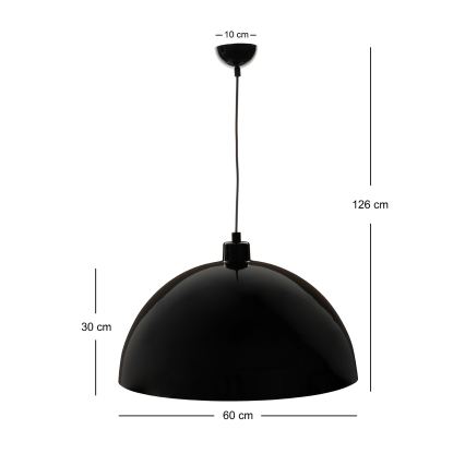 BRILAGI - LED-люстра на тросі METALO 1xE27/40W/230V, діаметр 60 см, чорна/мідна