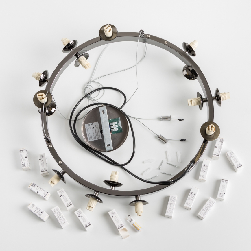 Brilagi - LED-люстра на тросі MILLA 15xG9/3W/230V чорний хром/димчастий