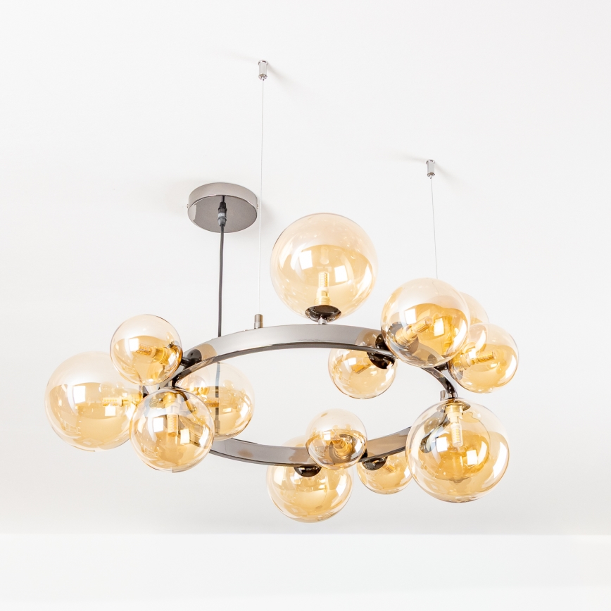 Brilagi - LED-люстра на тросі MILLA 15xG9/3W/230V чорний хром/золото
