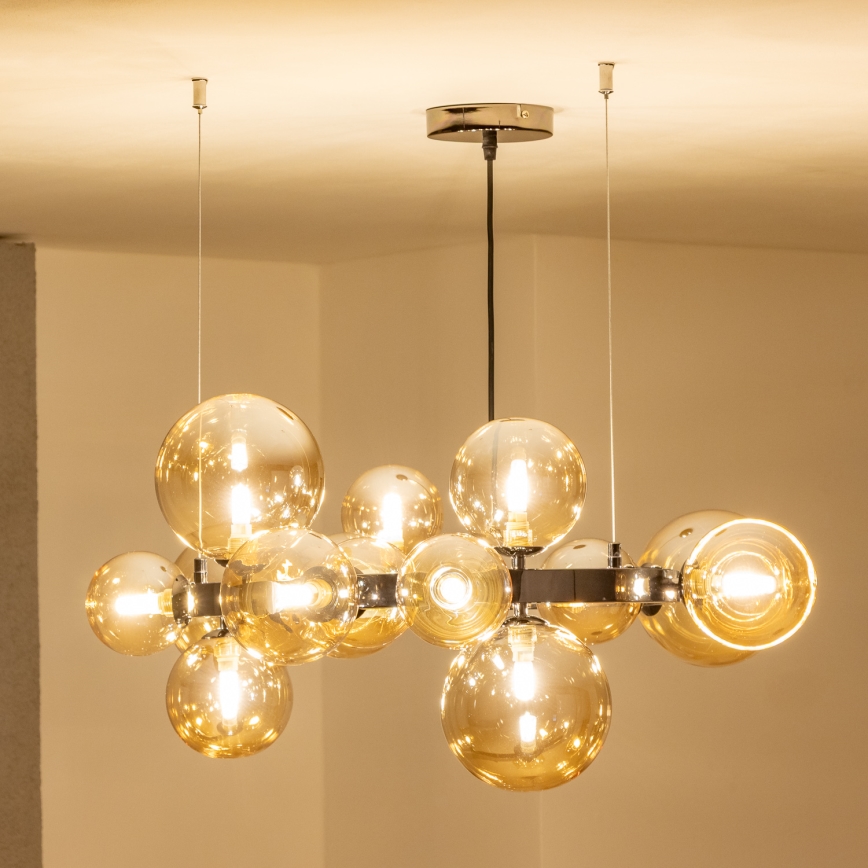 Brilagi - LED-люстра на тросі MILLA 15xG9/3W/230V чорний хром/золото
