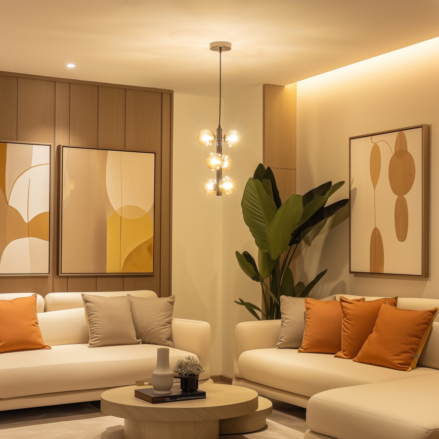 Brilagi - LED-люстра на тросі MILLA 6xG9/3W/230V чорний хром/золото