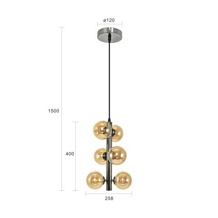 Brilagi - LED-люстра на тросі MILLA 6xG9/3W/230V чорний хром/золото