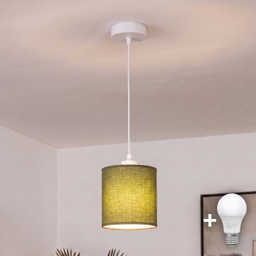 BRILAGI - LED-люстра на тросі NUBILA 1xE27/60W/230V діам. 14 см білий/зелений