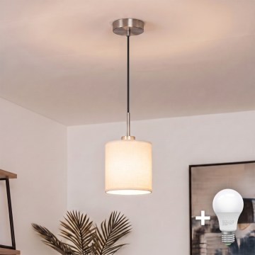 Brilagi - LED-люстра на тросі NUBILA 1xE27/60W/230V, діам. 14 см, чорна/кремова