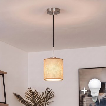 Brilagi - LED-люстра на тросі NUBILA 1xE27/60W/230V діаметр 14 см чорний/світло-коричневий