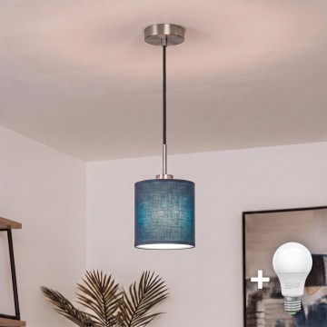 Brilagi - LED-люстра на тросі NUBILA 1xE27/60W/230V діаметр 14 см чорний/темно-синій