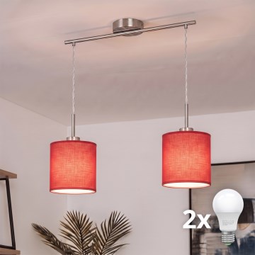 Brilagi - LED-люстра на тросі NUBILA 2xE27/60W/230V червона
