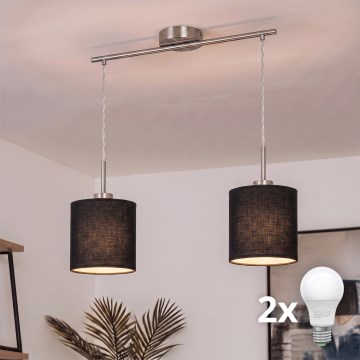Brilagi - LED люстра на тросі NUBILA 2xE27/60W/230V чорна