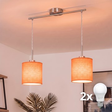 Brilagi - LED люстра на тросі NUBILA 2xE27/60W/230V помаранчева