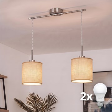 Brilagi - LED-люстра на тросі NUBILA 2xE27/60W/230V світло-коричнева