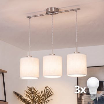 Brilagi - LED люстра на тросі NUBILA 3xE27/60W/230V біла