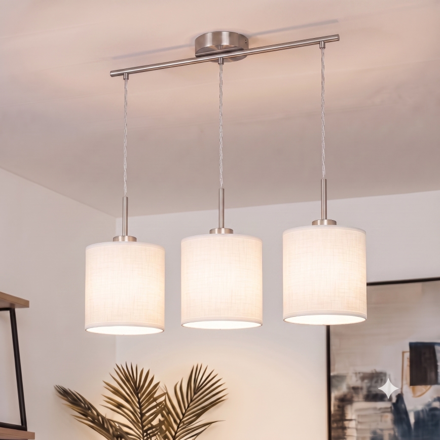 Brilagi - LED люстра на тросі NUBILA 3xE27/60W/230V біла