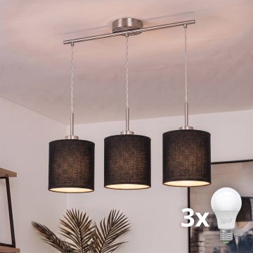 Brilagi - LED люстра на тросі NUBILA 3xE27/60W/230V чорна
