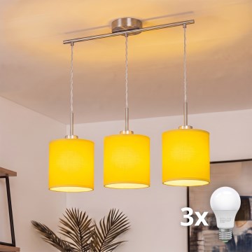 Brilagi - LED-люстра на тросі NUBILA 3xE27/60W/230V жовта
