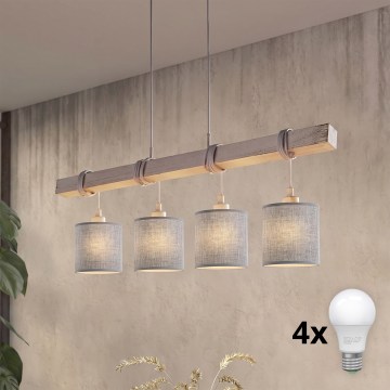BRILAGI - LED люстра на тросі NUBILA 4xE27/60W/230V сіра