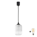 BRILAGI - LED люстра на тросі RETRO GLASS 1xE27/60W/230V діам. 14 см чорна/біла